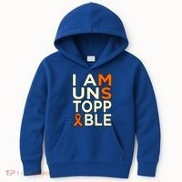 Unstoppable Multiple Sclerosis Awareness Support Graphic Cute Gift Kids Hoodie thumb 0