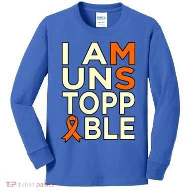 Unstoppable Multiple Sclerosis Awareness Support Graphic Cute Gift Kids Long Sleeve Shirt