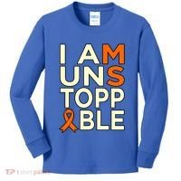 Unstoppable Multiple Sclerosis Awareness Support Graphic Cute Gift Kids Long Sleeve Shirt thumb 0