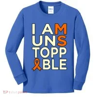 Unstoppable Multiple Sclerosis Awareness Support Graphic Cute Gift Kids Long Sleeve Shirt thumb 0