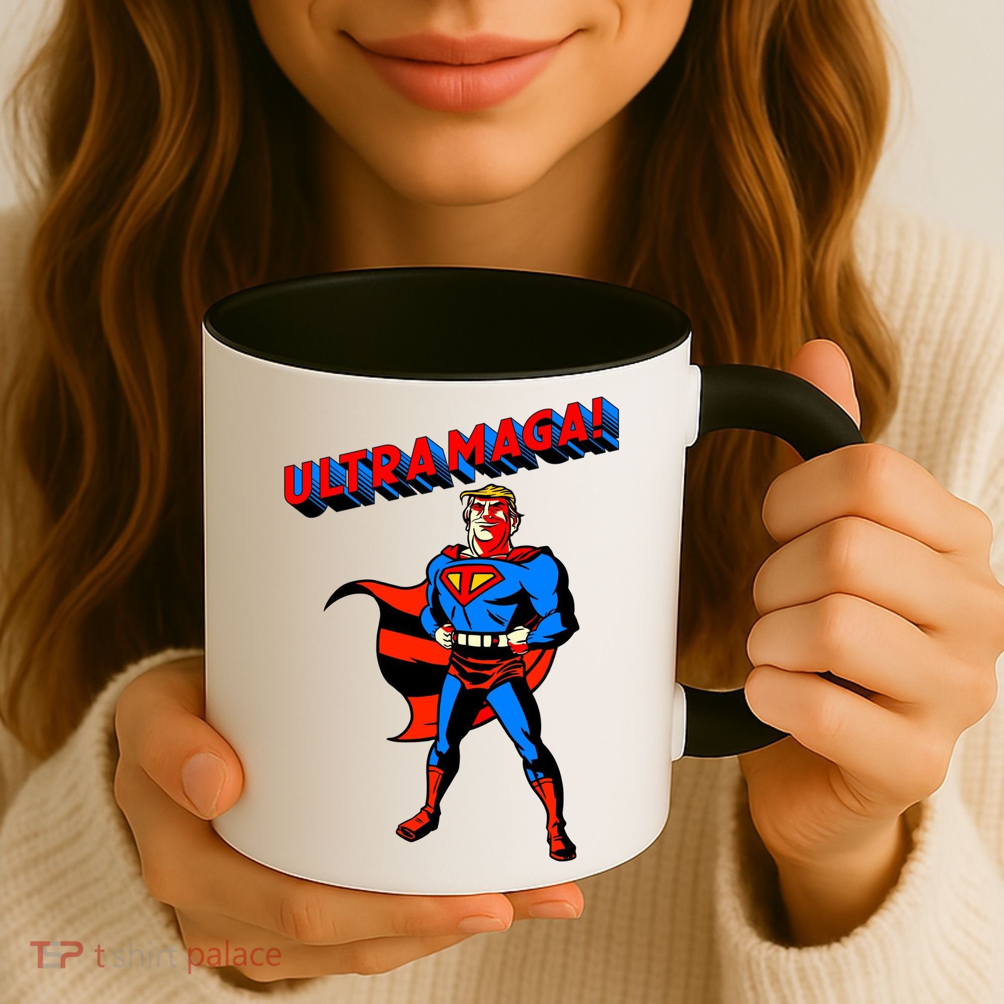 Ultra MAGA Superhero Parody Trump 2024 Anti Biden Coffee Mug