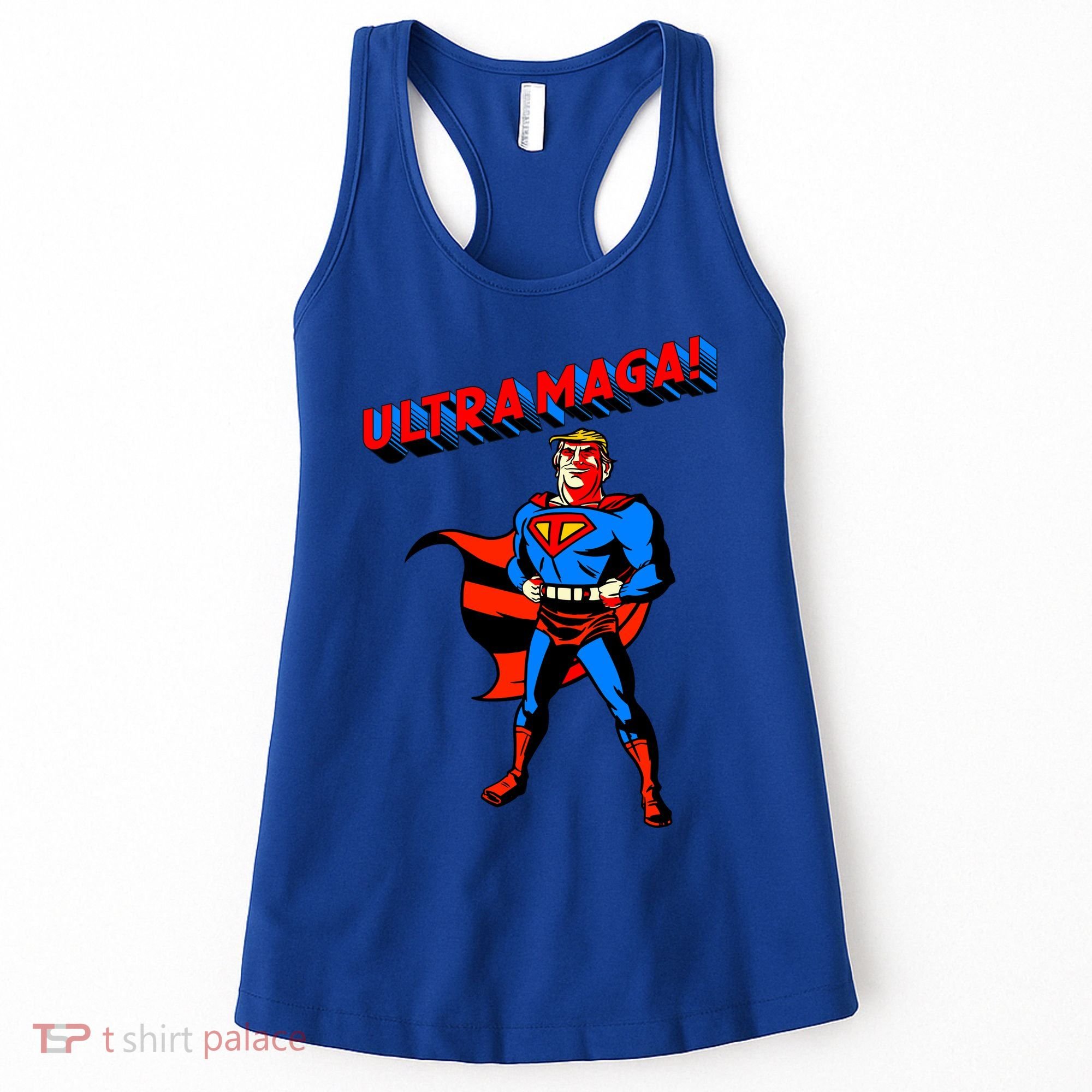 Ultra MAGA Superhero Parody Trump 2024 Anti Biden Women's Tank Top