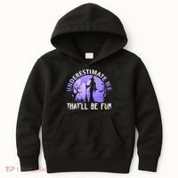 Underestimate Me Thatll Be Fun Funny Halloween Witch Sarcastic Quote Kids Hoodie thumb 0