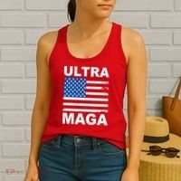 Ultra Maga Trump USA Flag Women's Tank Top thumb 2
