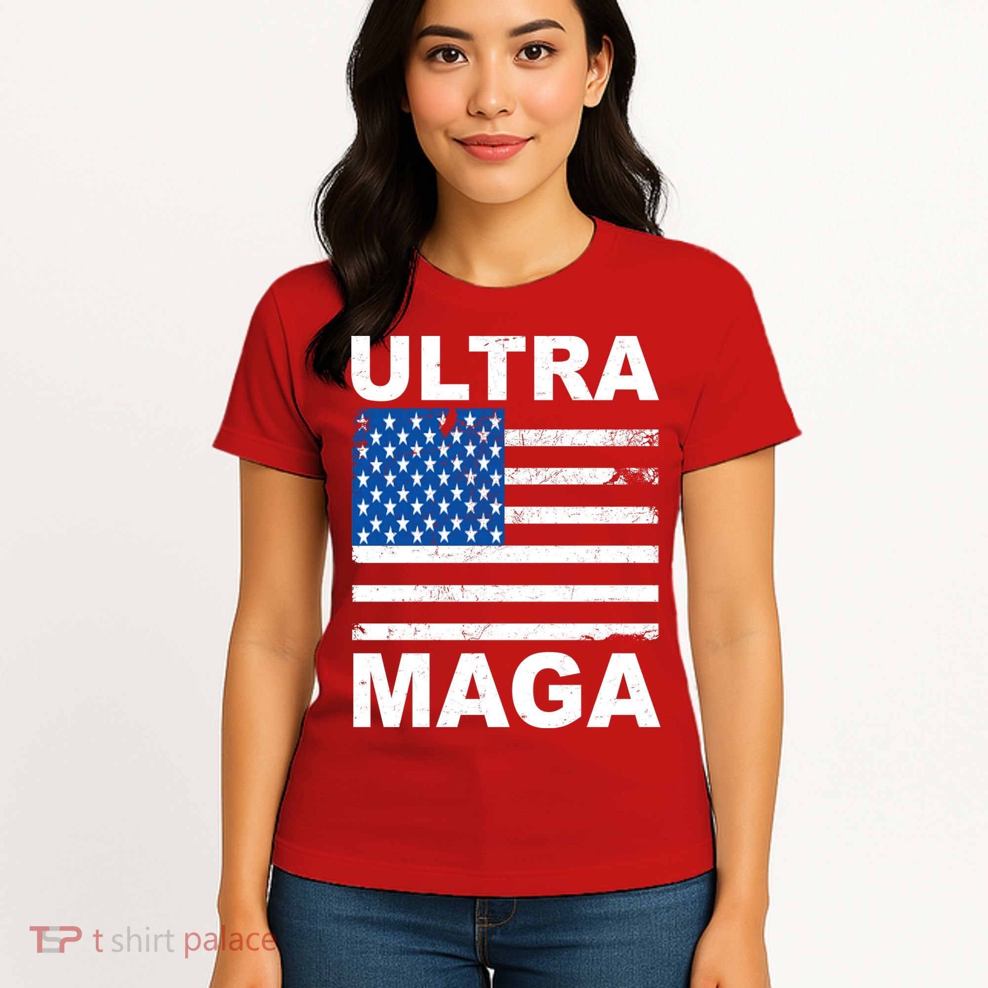 Ultra Maga Trump USA Flag Women's T-Shirt