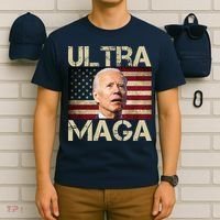 Ultra Maga Usa Flag Joe Biden Funny T-Shirt thumb 6