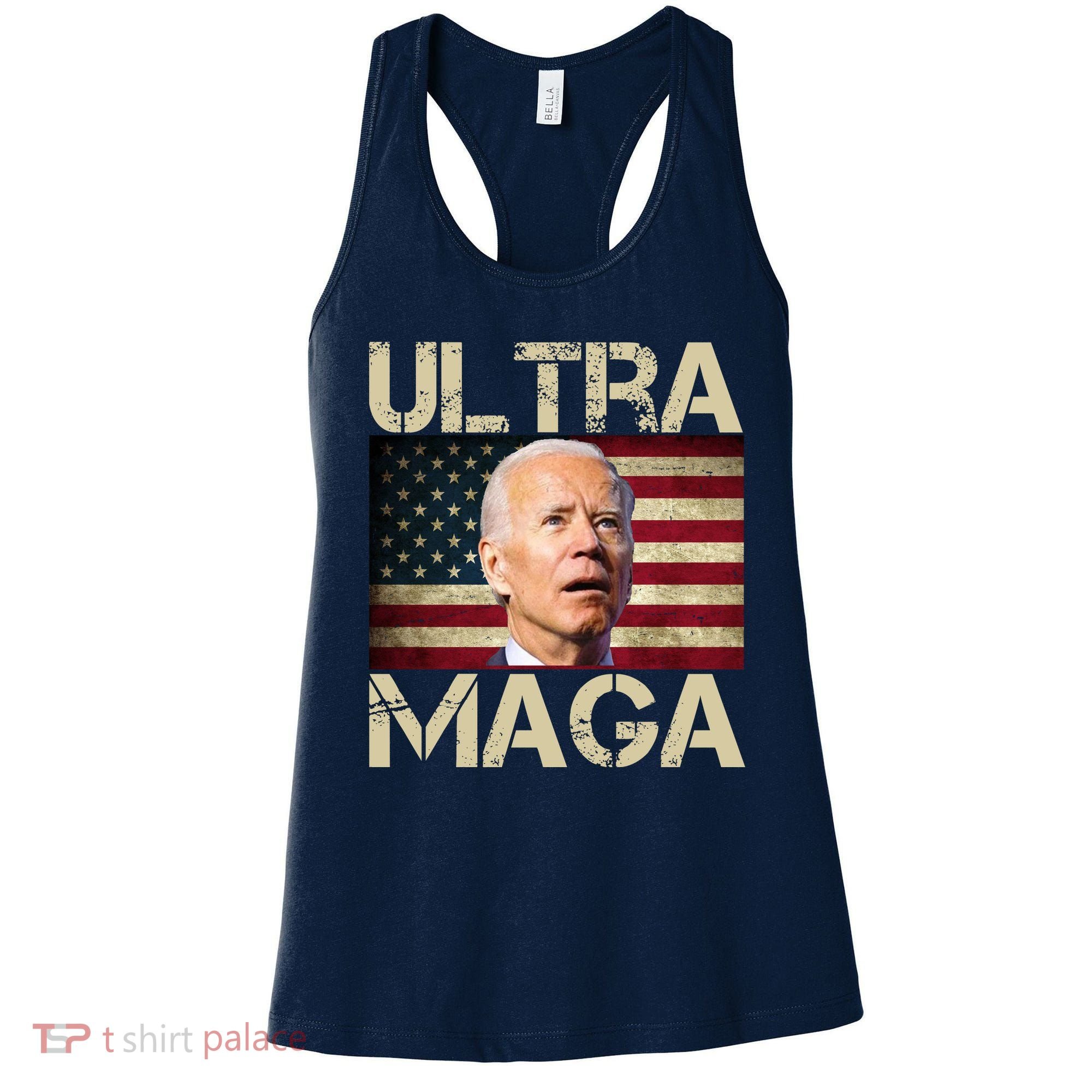 Ultra Maga Usa Flag Joe Biden Funny Women's Tank Top