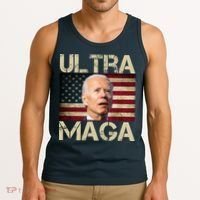 Ultra Maga Usa Flag Joe Biden Funny Tank Top thumb 3