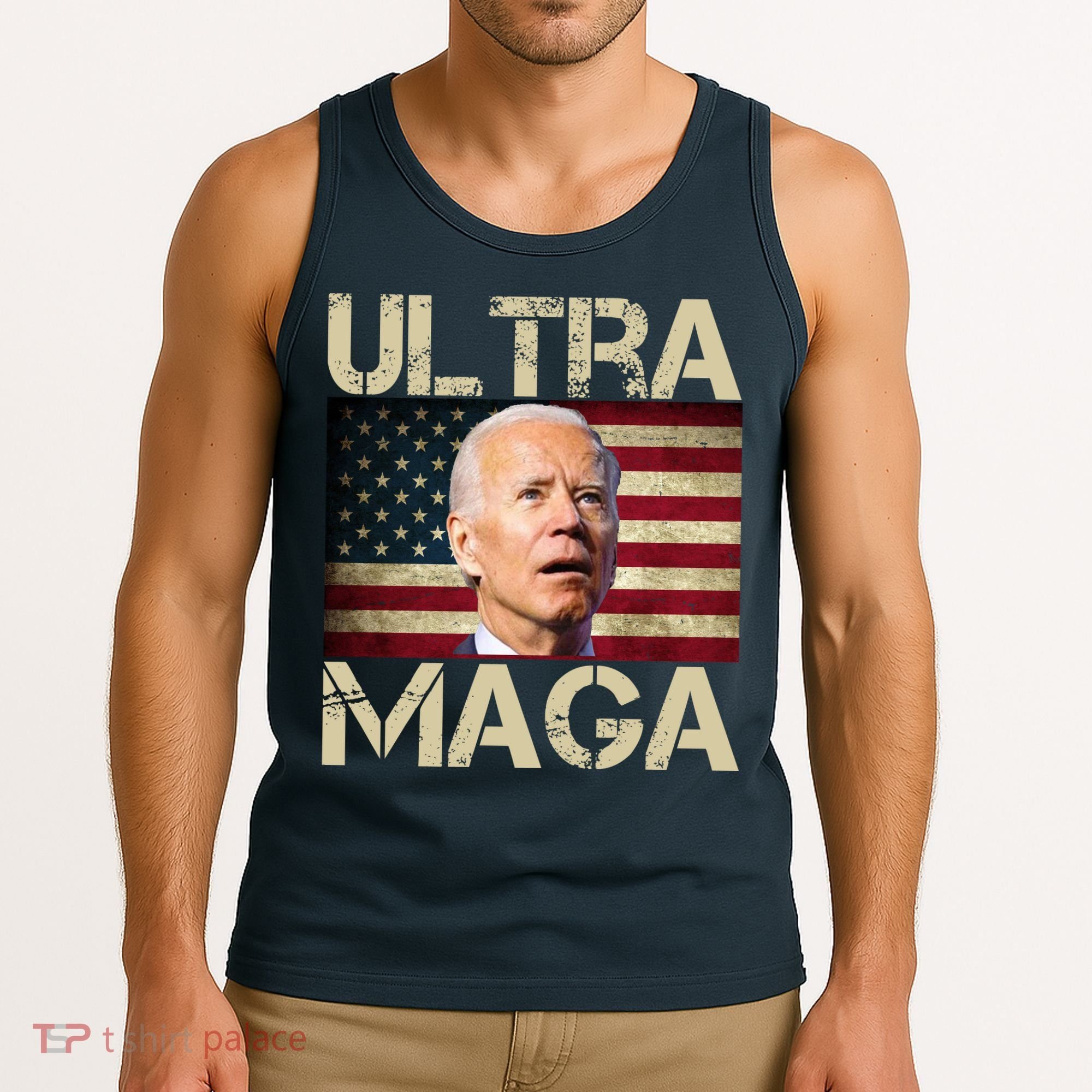 Ultra Maga Usa Flag Joe Biden Funny Tank Top