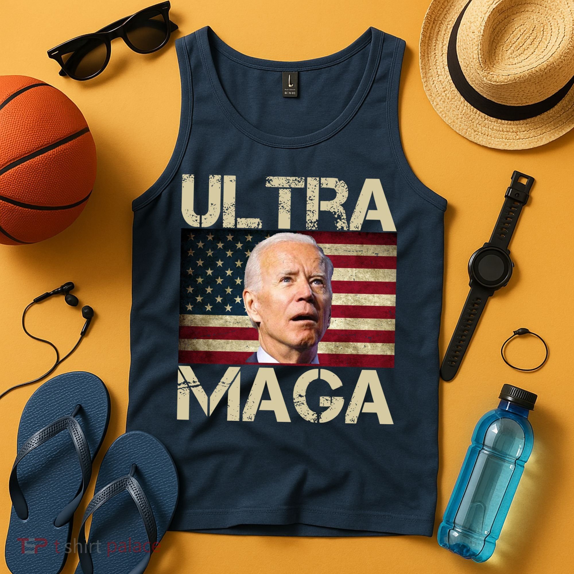 Ultra Maga Usa Flag Joe Biden Funny Tank Top