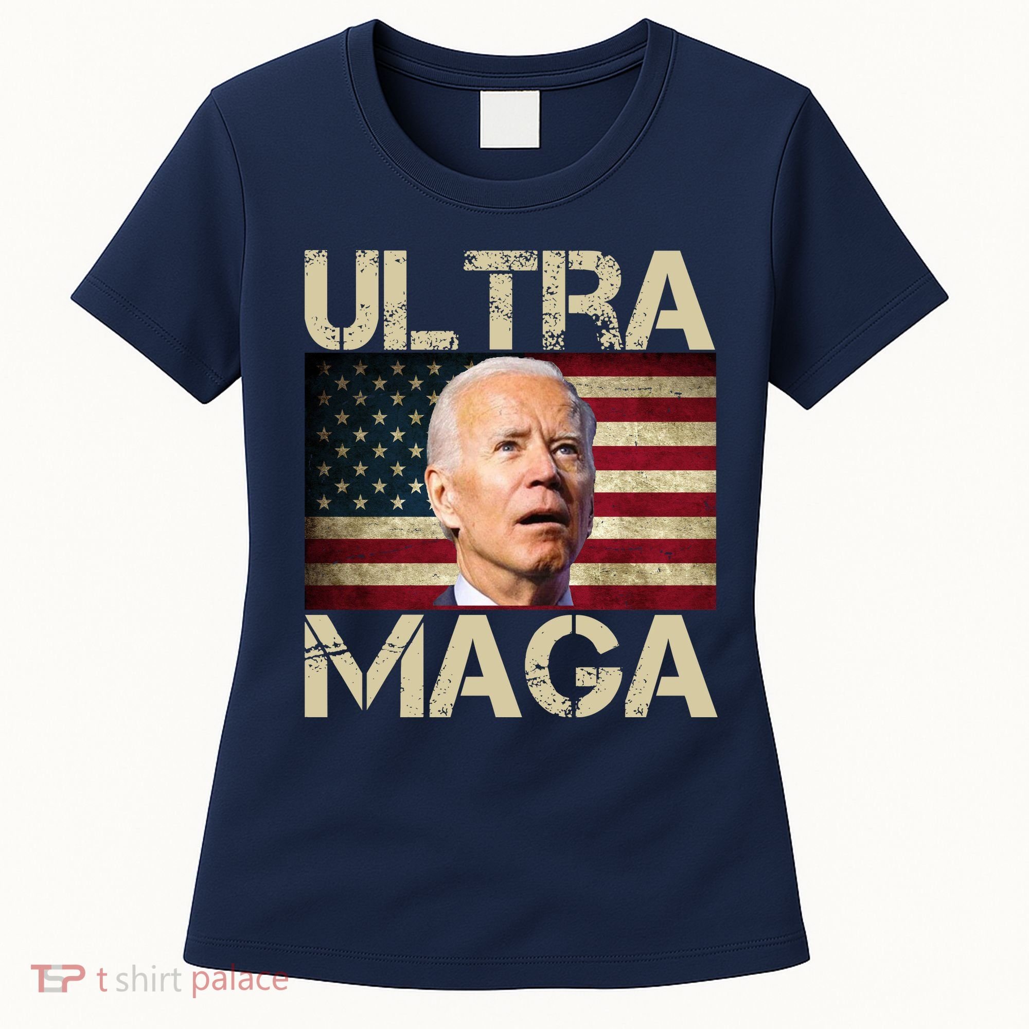 Ultra Maga Usa Flag Joe Biden Funny Women's T-Shirt