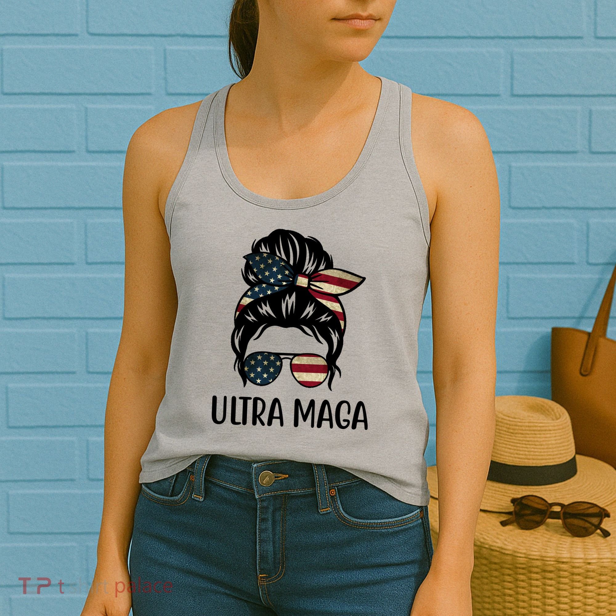 Ultra Maga Usa Female Bun Women's Tank Top