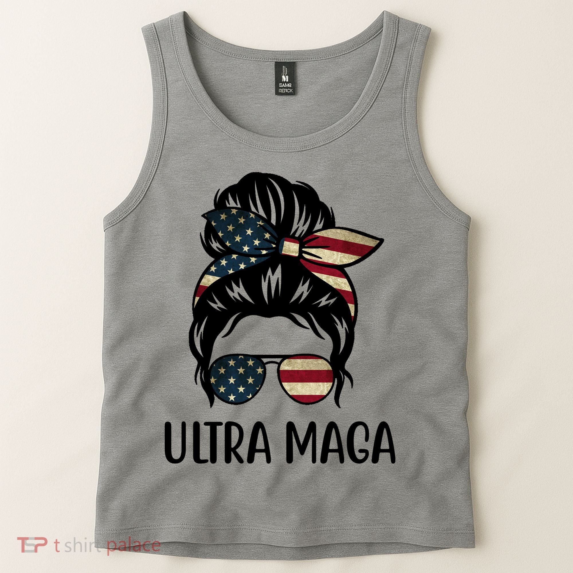 Ultra Maga Usa Female Bun Tank Top