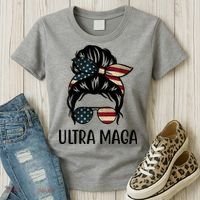 Ultra Maga Usa Female Bun Women's T-Shirt thumb 3
