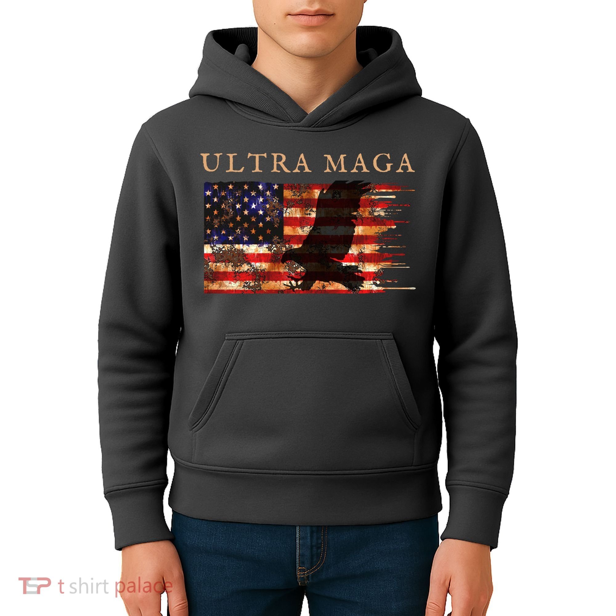 Ultra Maga Conservative Anti Biden Kids Hoodie
