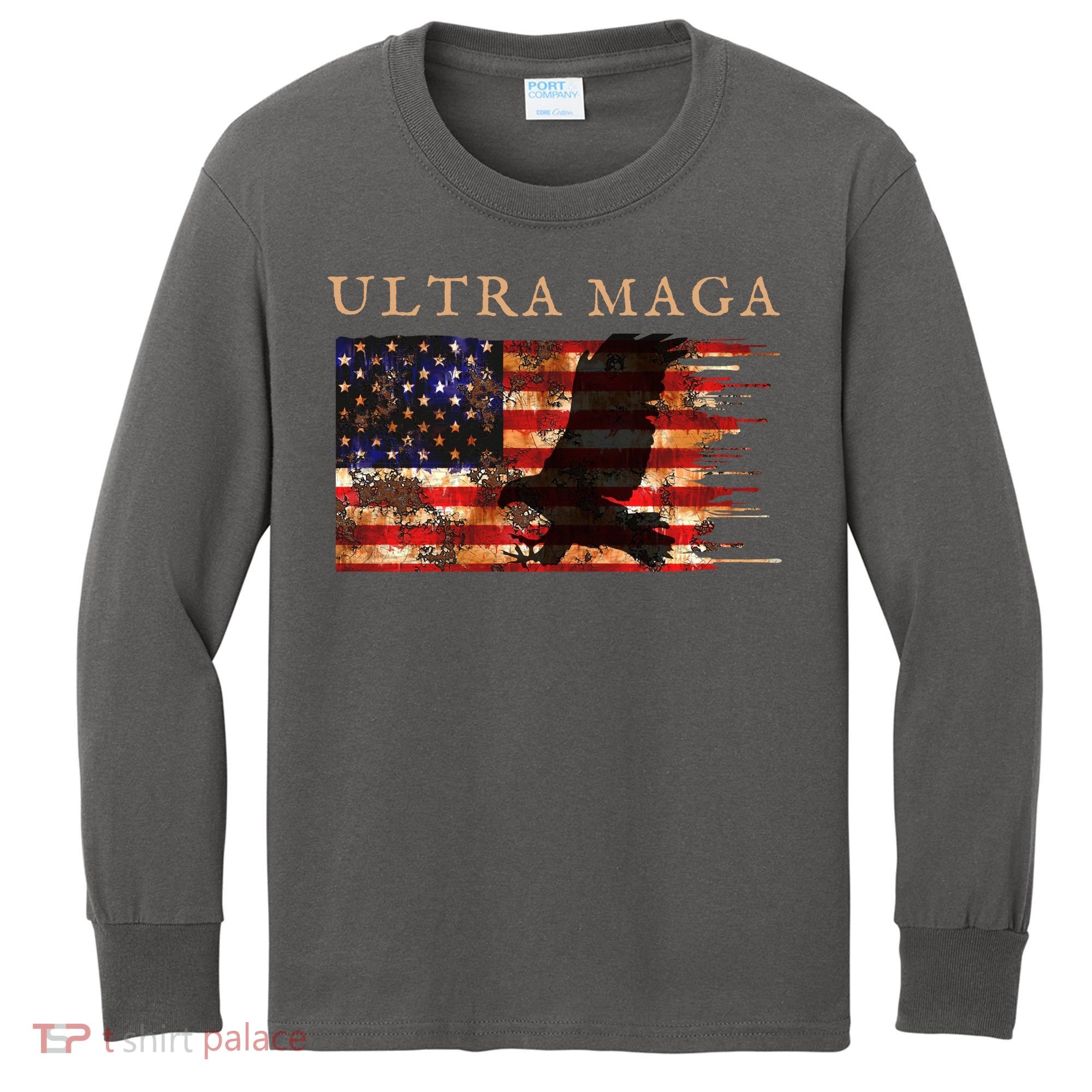 Ultra Maga Conservative Anti Biden Kids Long Sleeve Shirt