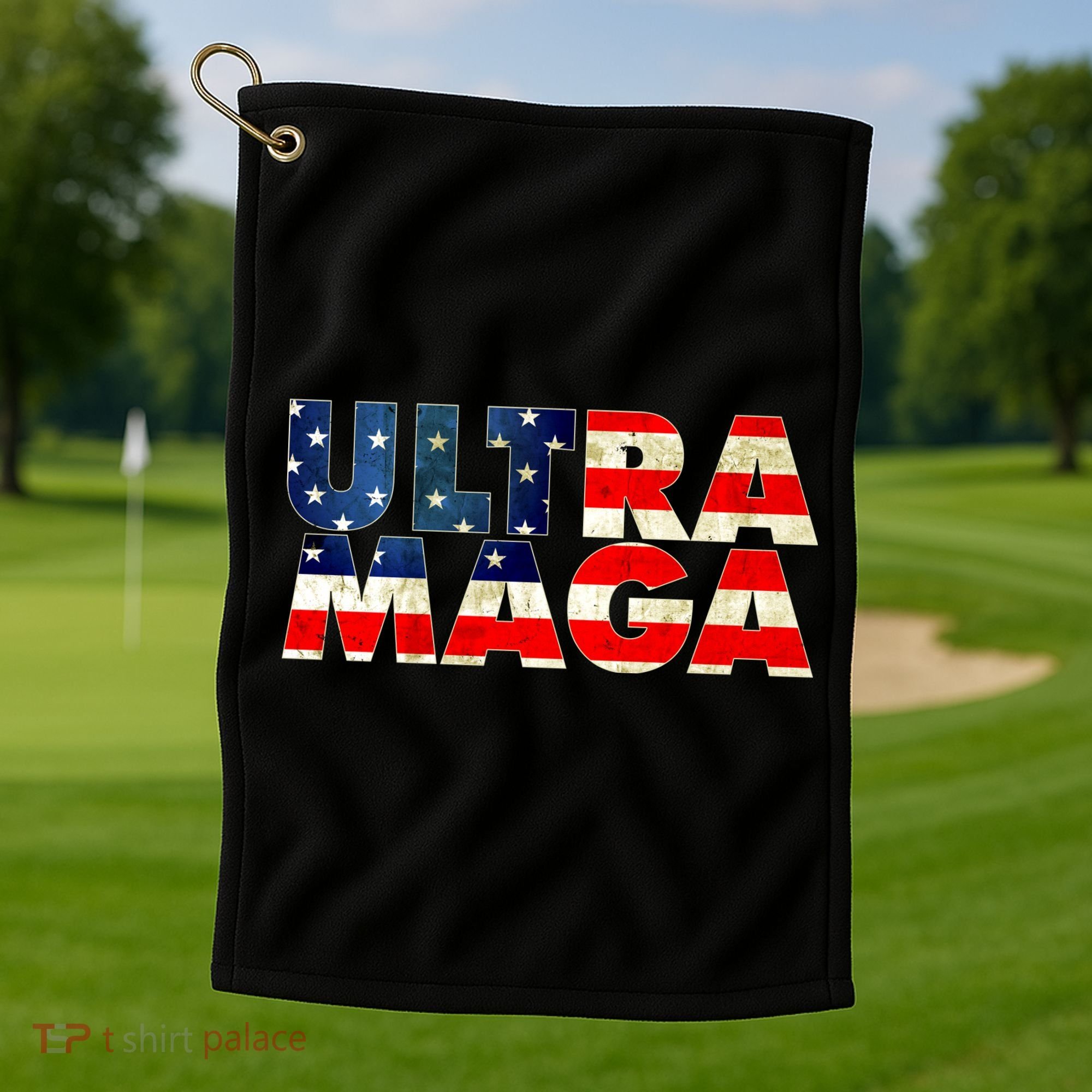 Ultra Maga USA American Flag Golf Towel