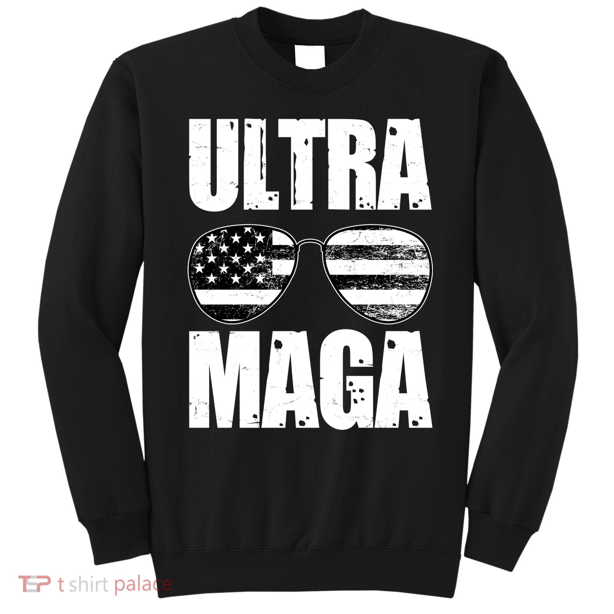 Ultra Maga USA Flag Sunglasses Sweatshirt