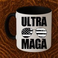 Ultra Maga USA Flag Sunglasses Coffee Mug thumb 2