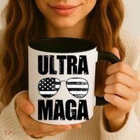 Ultra Maga USA Flag Sunglasses Coffee Mug thumb 3