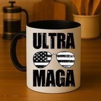 Ultra Maga USA Flag Sunglasses Coffee Mug thumb 4