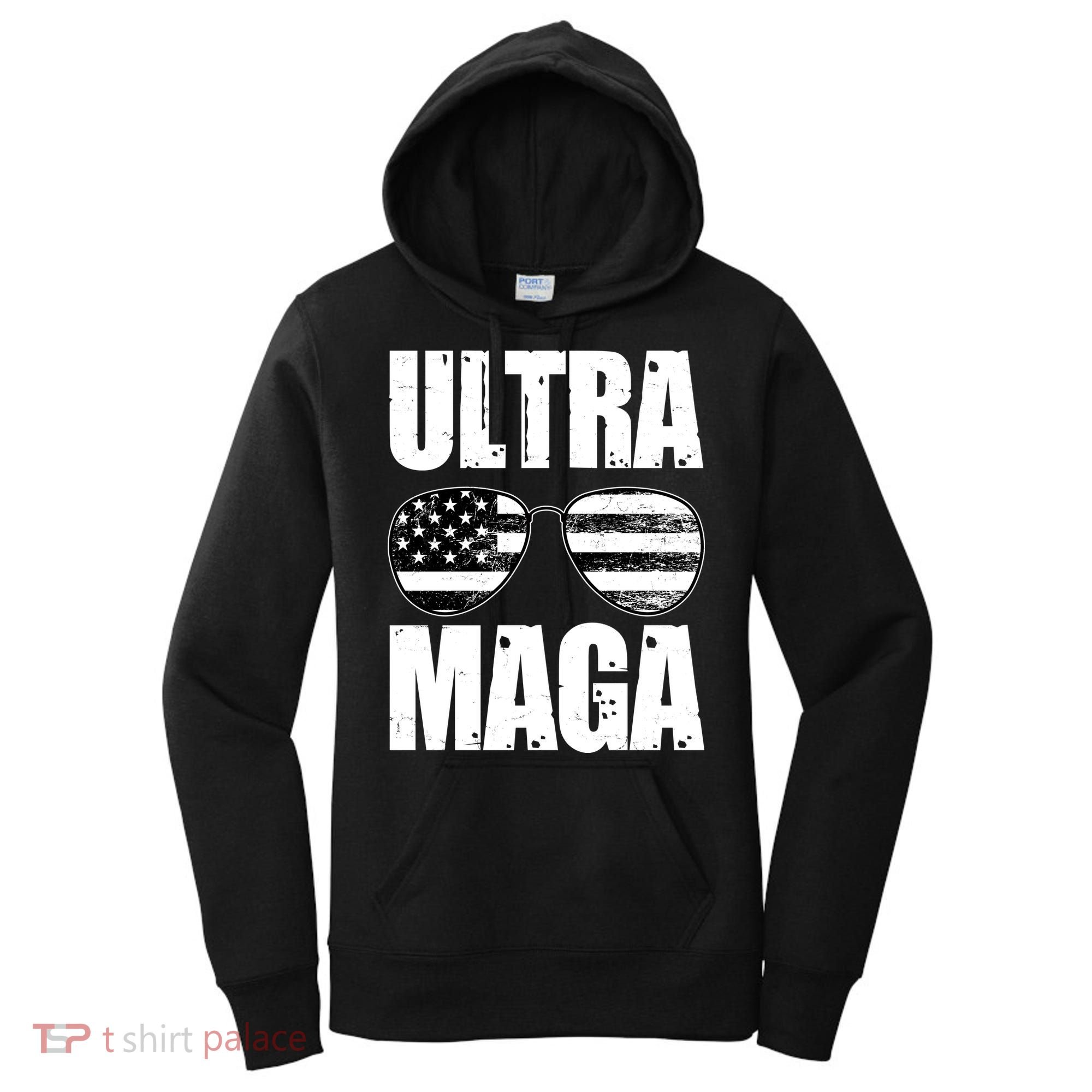 Ultra Maga USA Flag Sunglasses Women's Hoodie