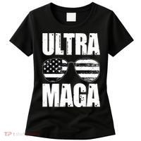 Ultra Maga USA Flag Sunglasses Women's T-Shirt thumb 0