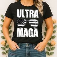 Ultra Maga USA Flag Sunglasses Women's T-Shirt thumb 2