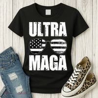 Ultra Maga USA Flag Sunglasses Women's T-Shirt thumb 3