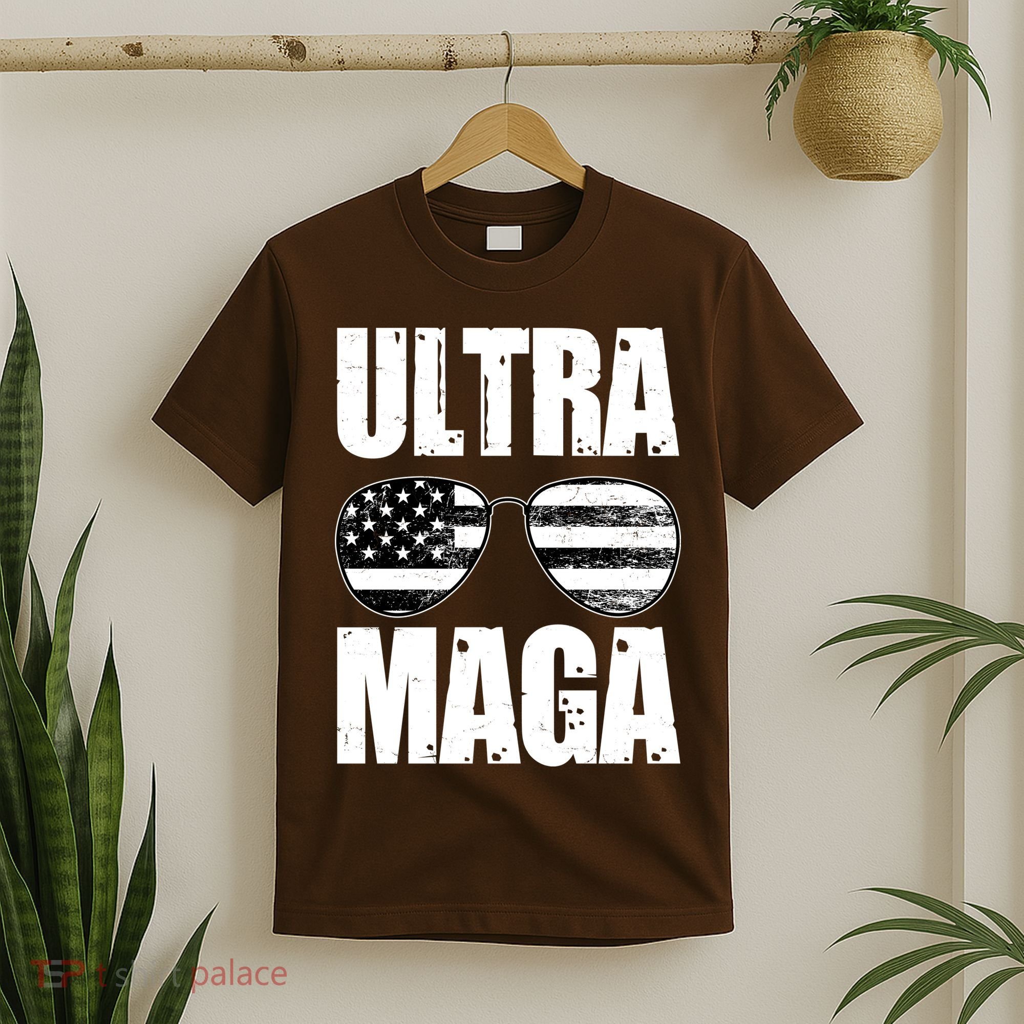 Ultra Maga USA Flag Sunglasses T-Shirt