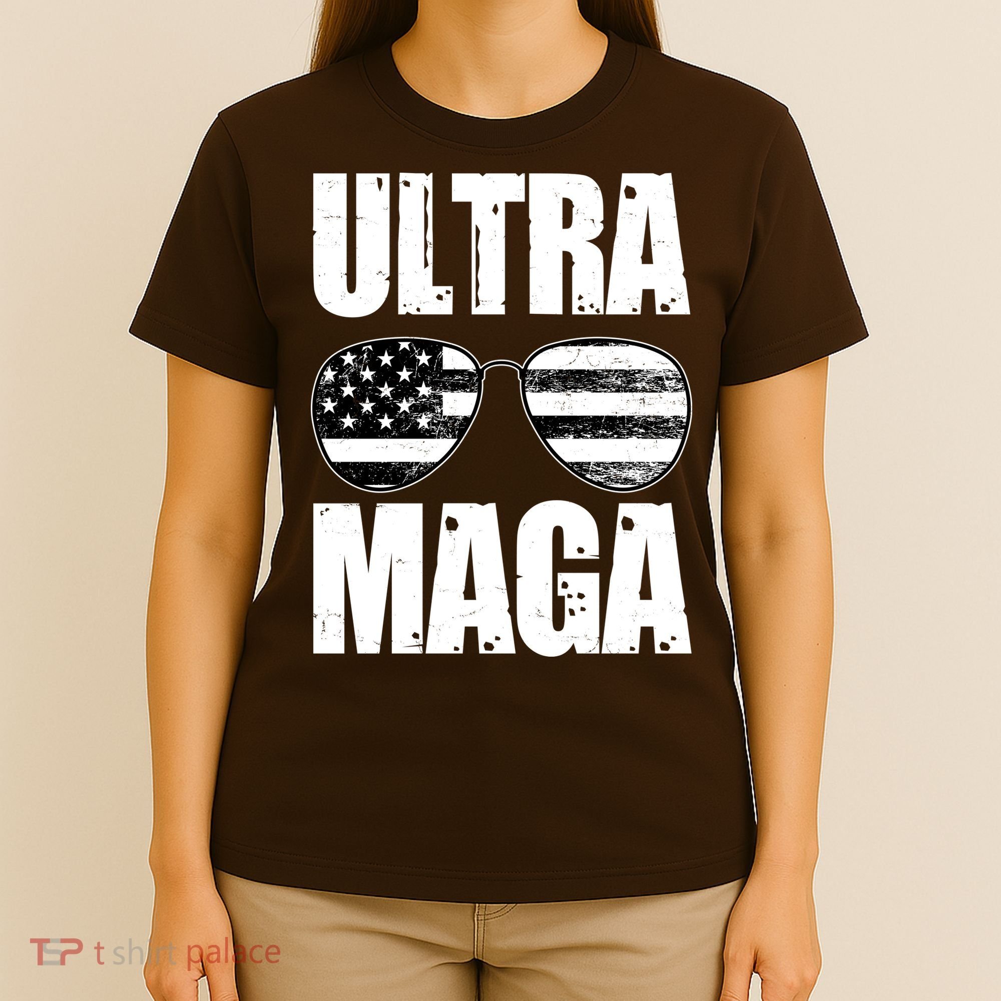 Ultra Maga USA Flag Sunglasses T-Shirt