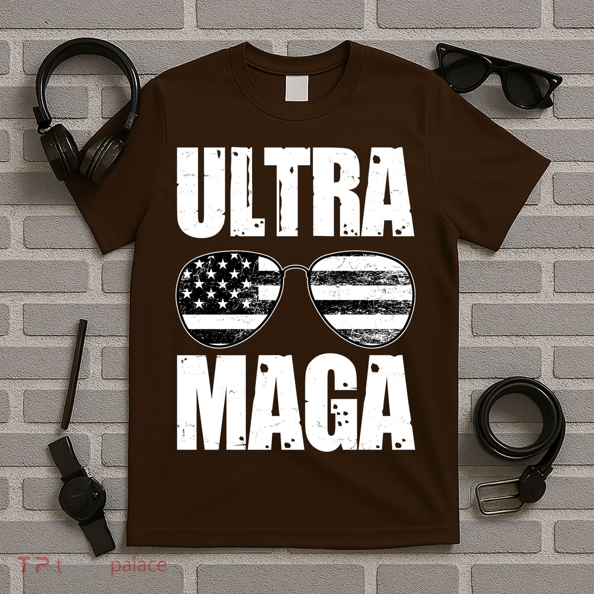 Ultra Maga USA Flag Sunglasses T-Shirt