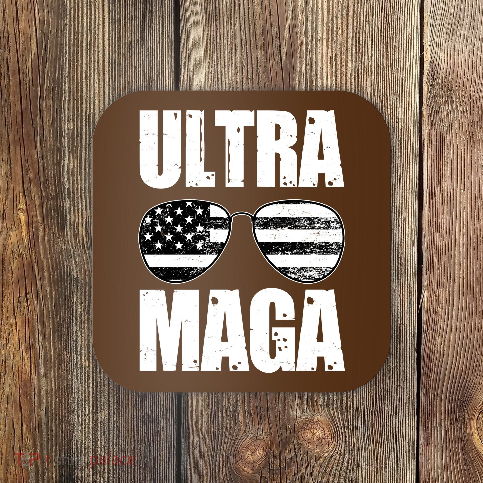 Ultra Maga USA Flag Sunglasses Coaster
