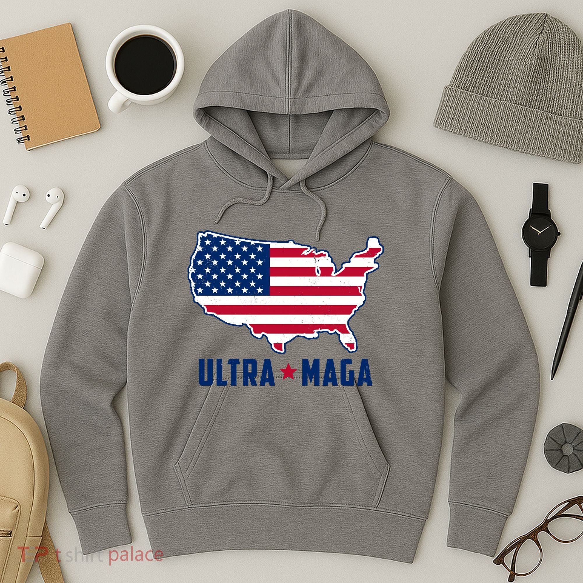 Ultra Maga United States Map Hoodie