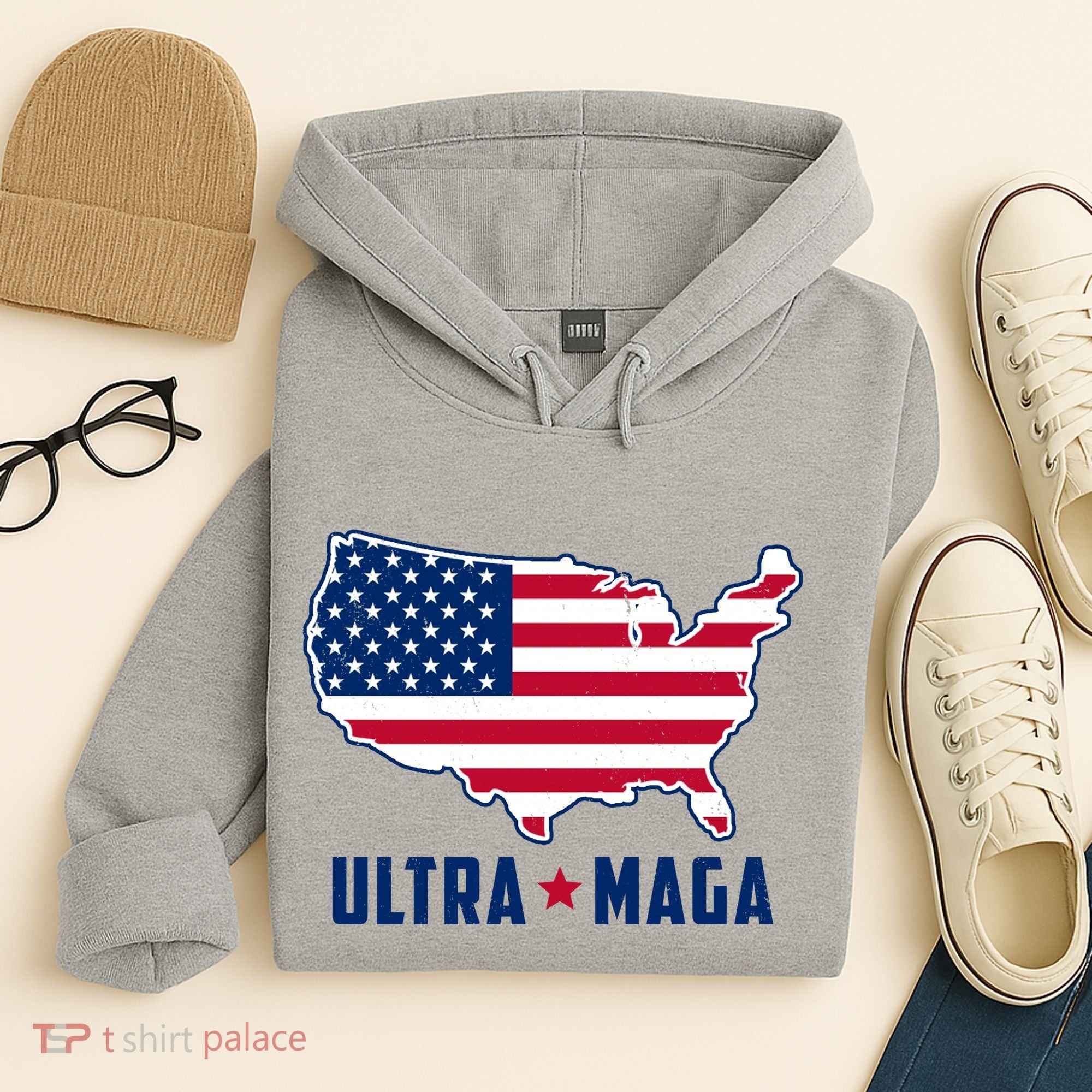 Ultra Maga United States Map Hoodie