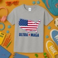 Ultra Maga United States Map Kids T-Shirt thumb 3