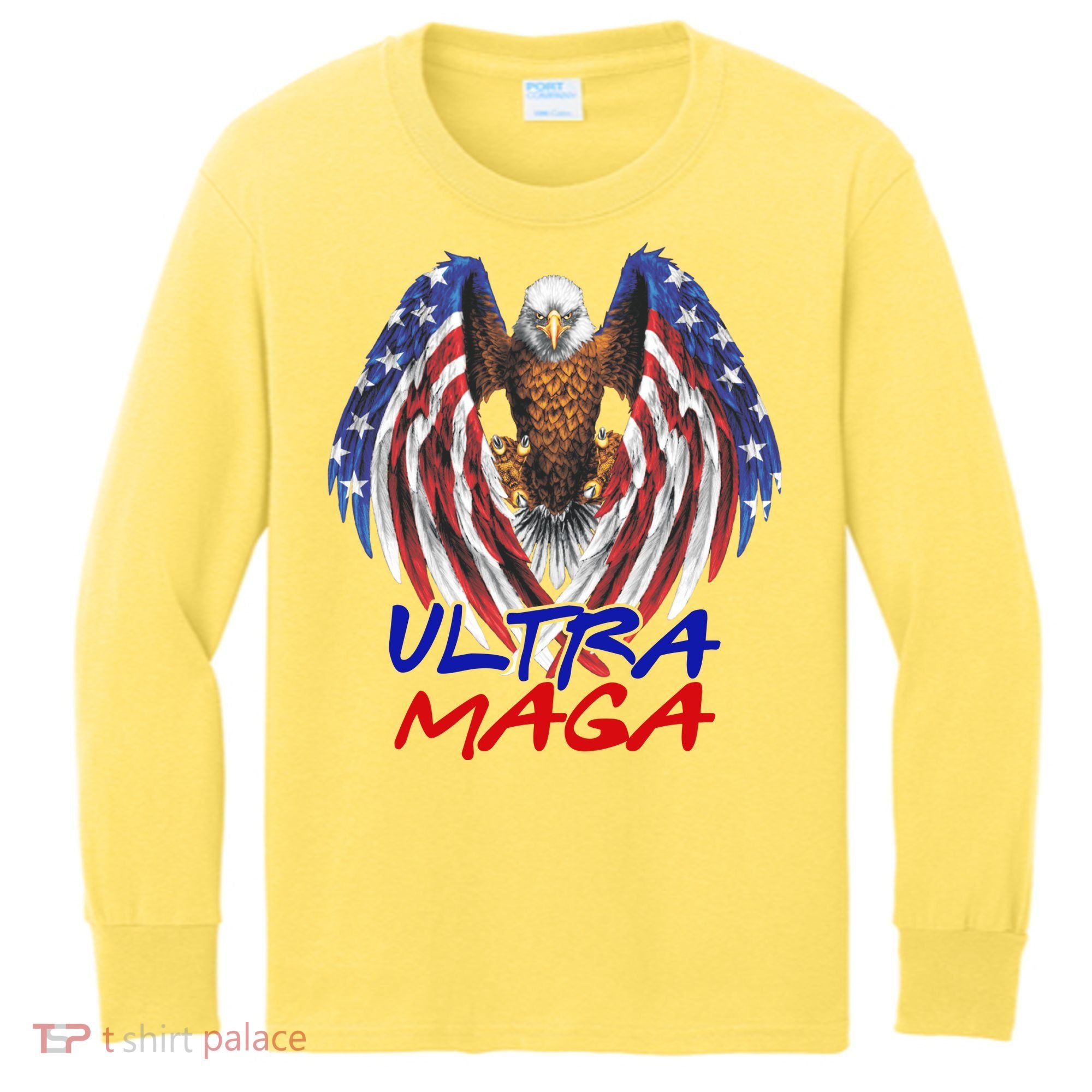 Ultra Maga USA Eagle Kids Long Sleeve Shirt