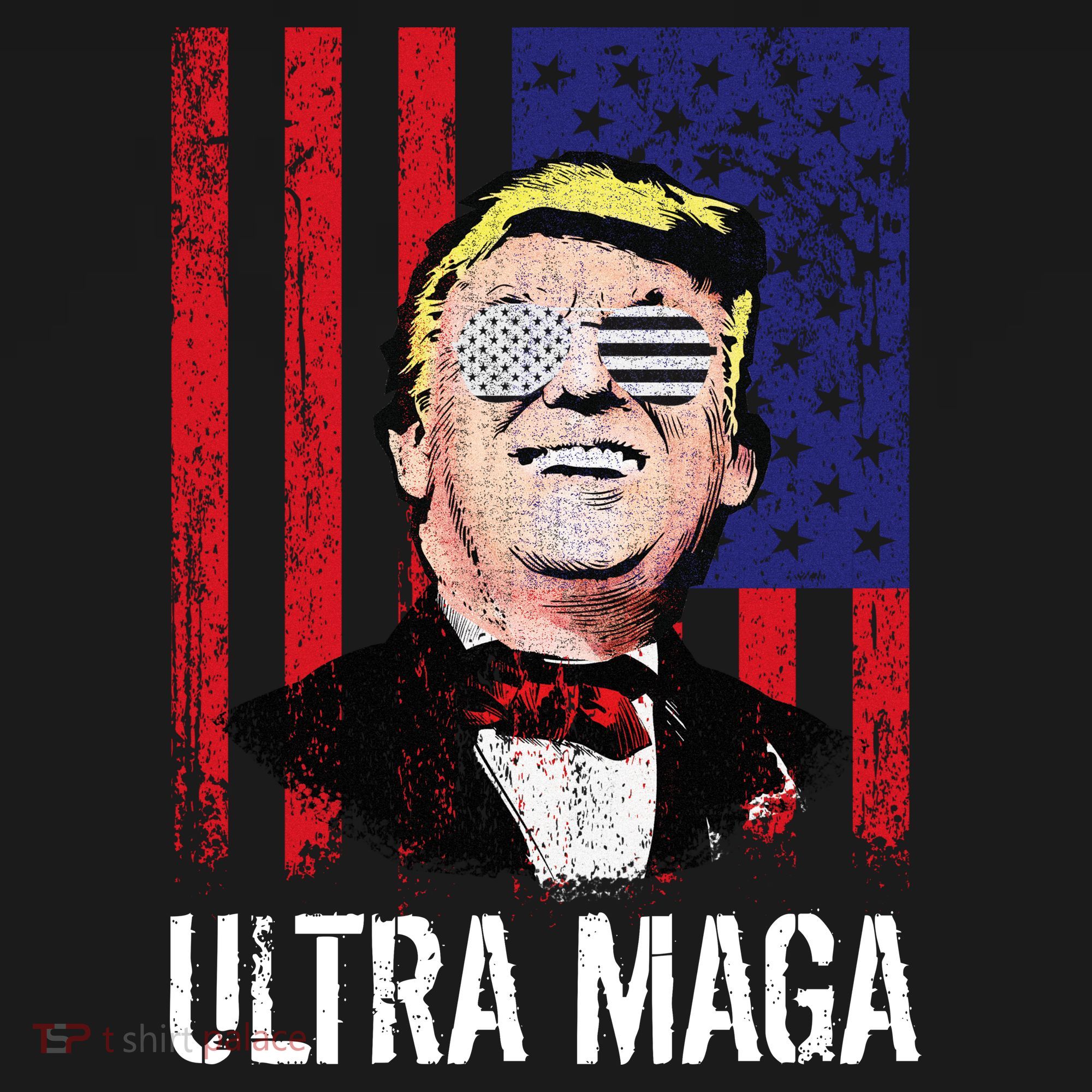 Ultra MAGA USA Flag Parody Trump 2024 Anti Biden Women's Tank Top
