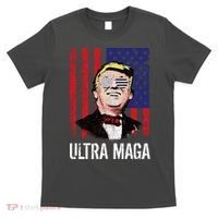 Ultra MAGA USA Flag Parody Trump 2024 Anti Biden T-Shirt thumb 0