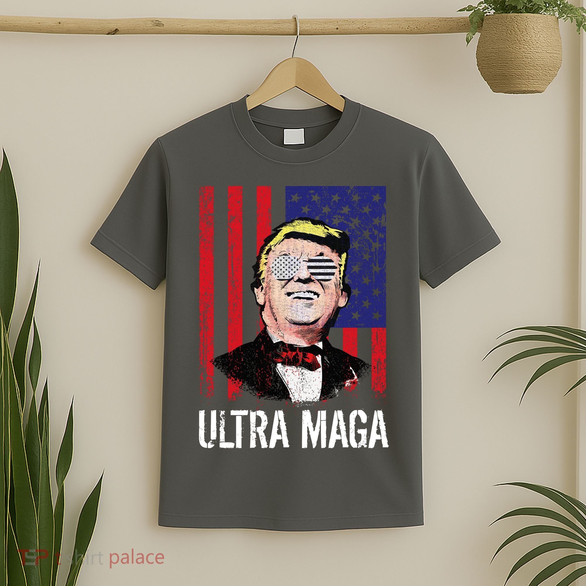 Ultra MAGA USA Flag Parody Trump 2024 Anti Biden T-Shirt