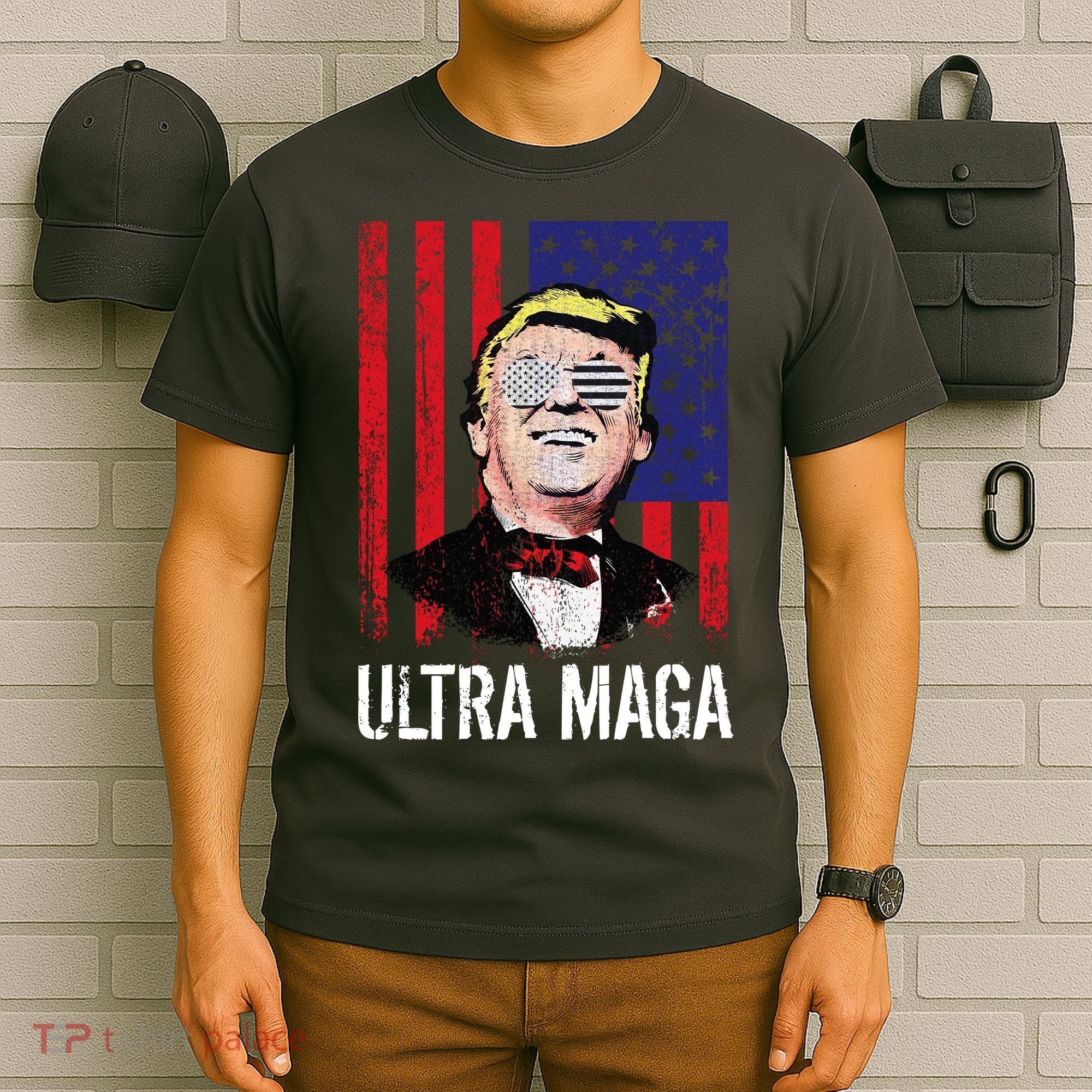 Ultra MAGA USA Flag Parody Trump 2024 Anti Biden T-Shirt