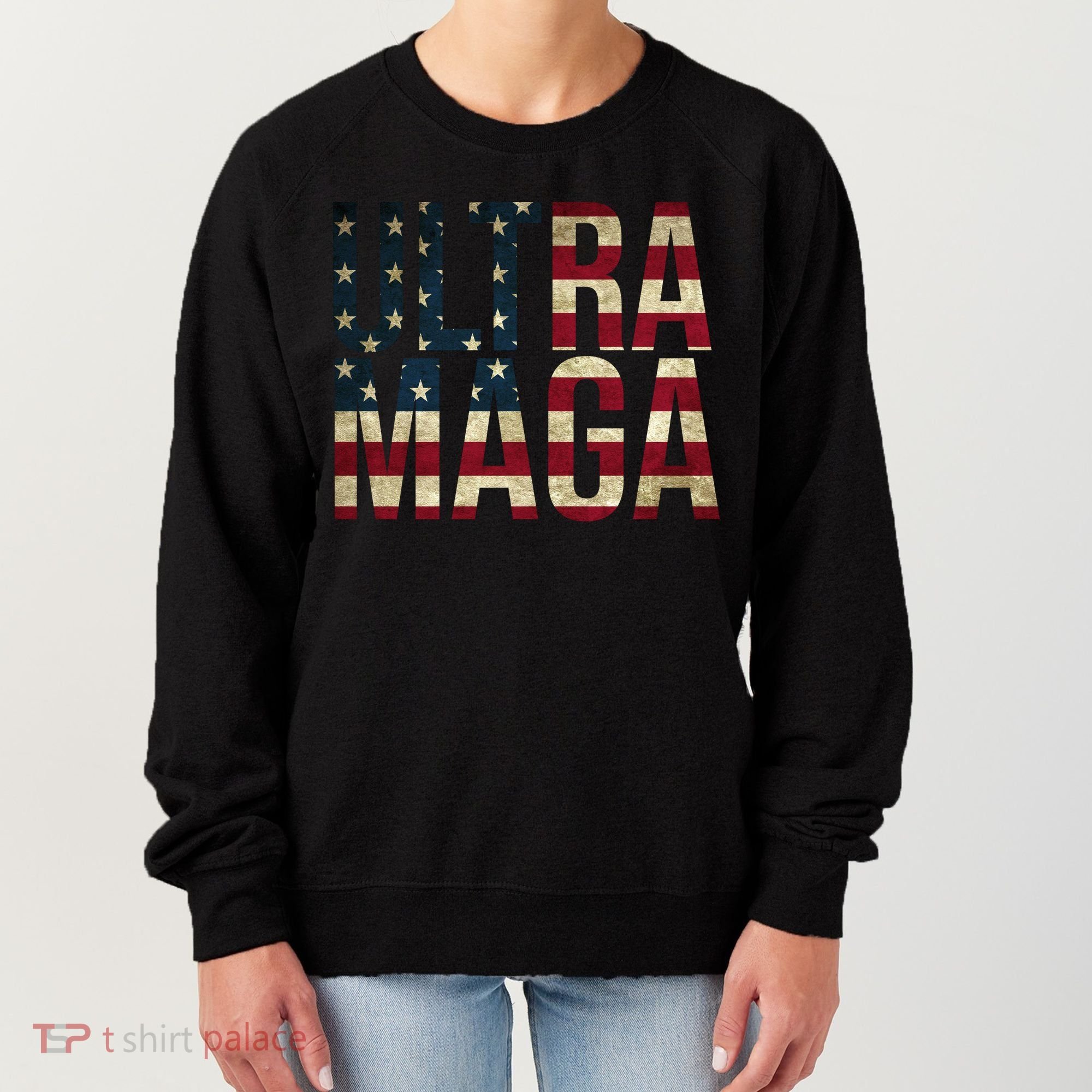 Ultra Maga USA Flag Women's Sweatshirt