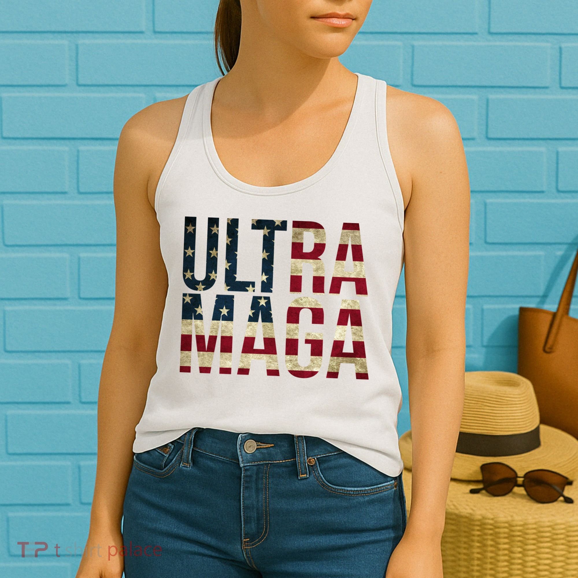 Ultra Maga USA Flag Women's Tank Top