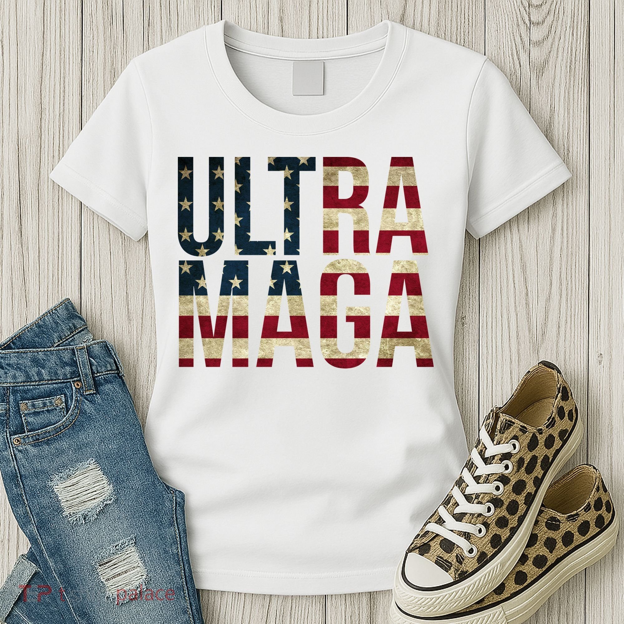 Ultra Maga USA Flag Women's T-Shirt