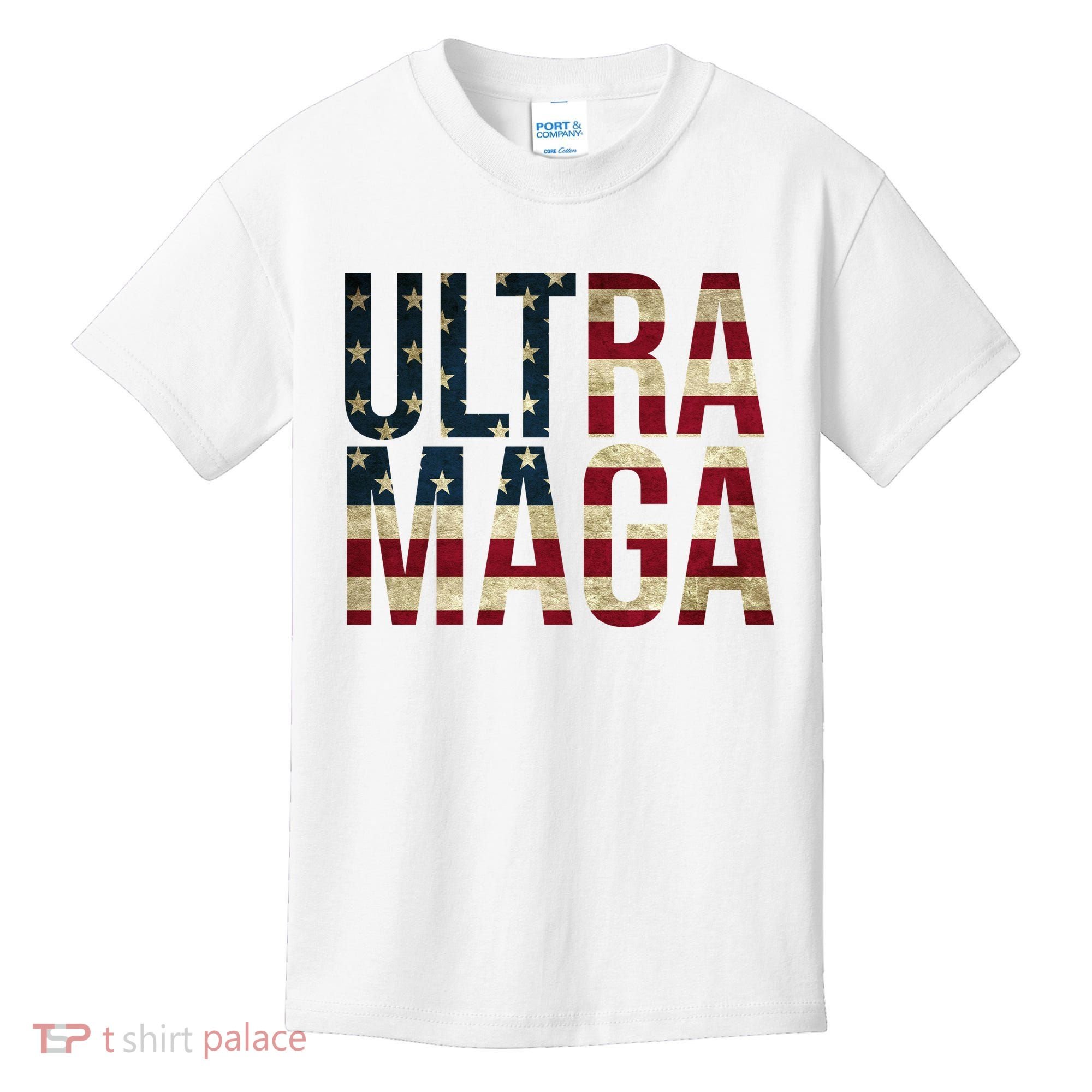 Ultra Maga USA Flag Kids T-Shirt