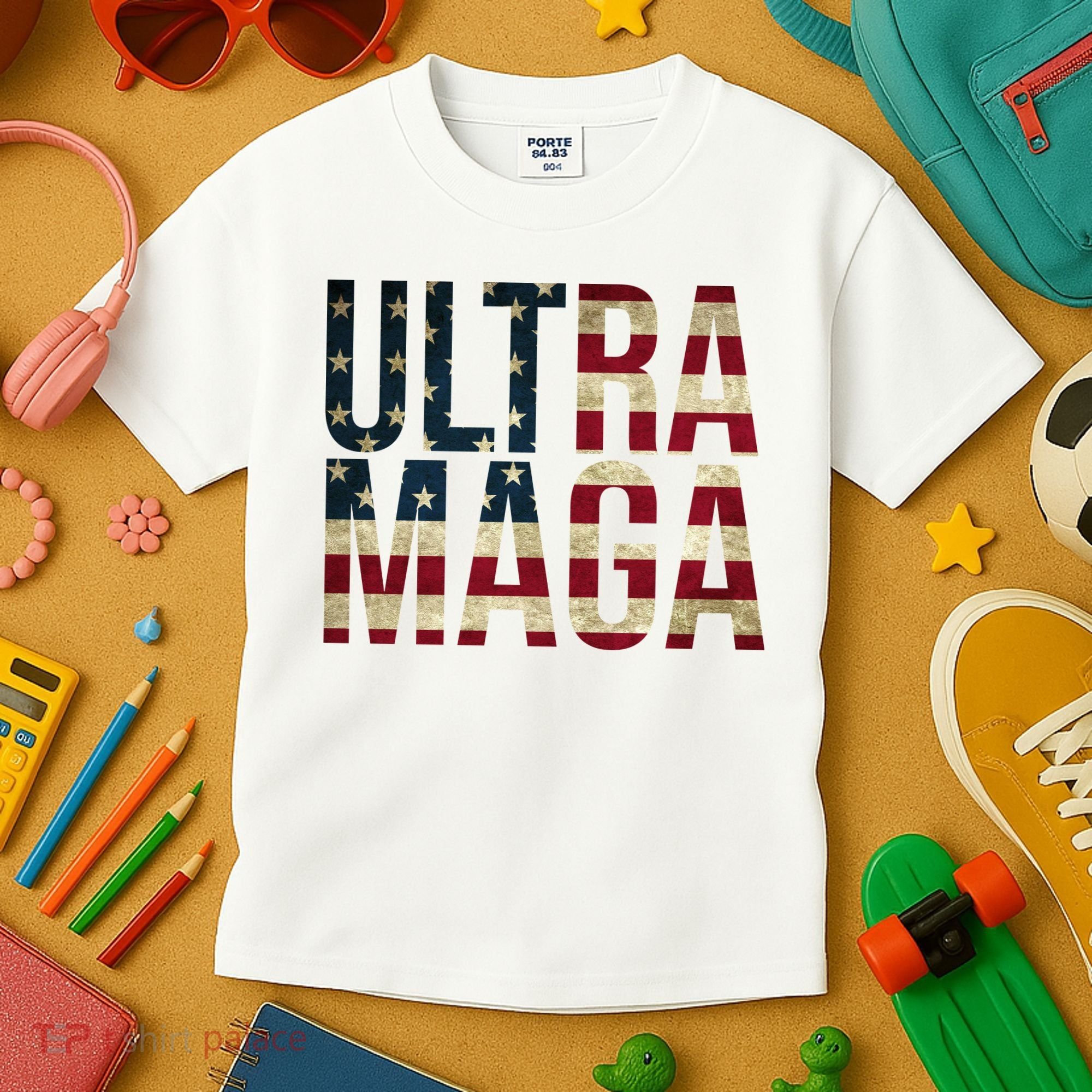 Ultra Maga USA Flag Kids T-Shirt