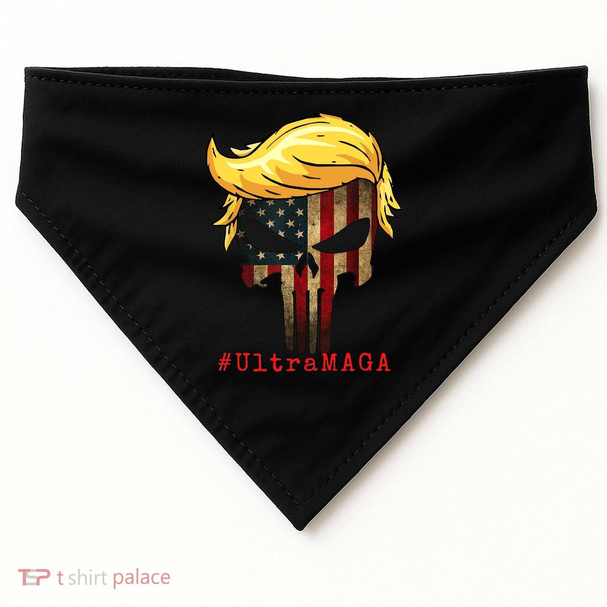 Ultra MAGA #UltraMAGA Punisher Trump USA-Made Doggie Bandana