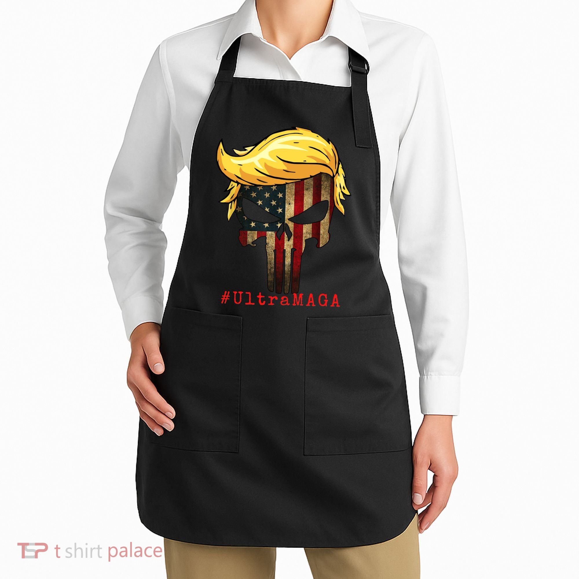 Ultra MAGA #UltraMAGA Punisher Trump Apron