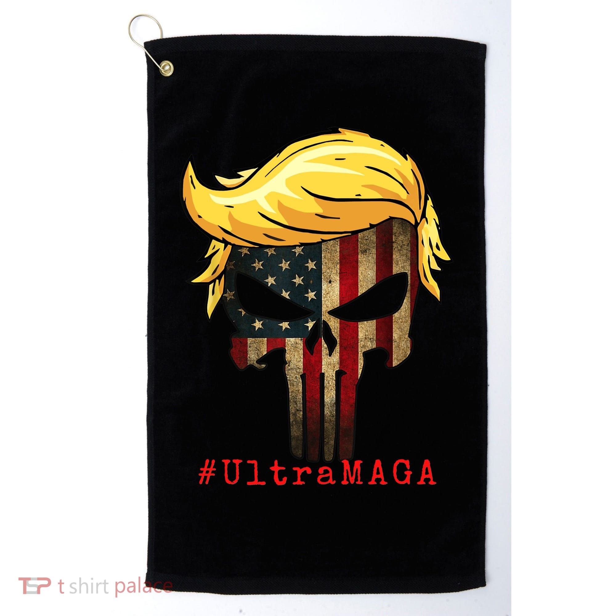 Ultra MAGA #UltraMAGA Punisher Trump Golf Towel
