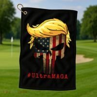 Ultra MAGA #UltraMAGA Punisher Trump Golf Towel thumb 1